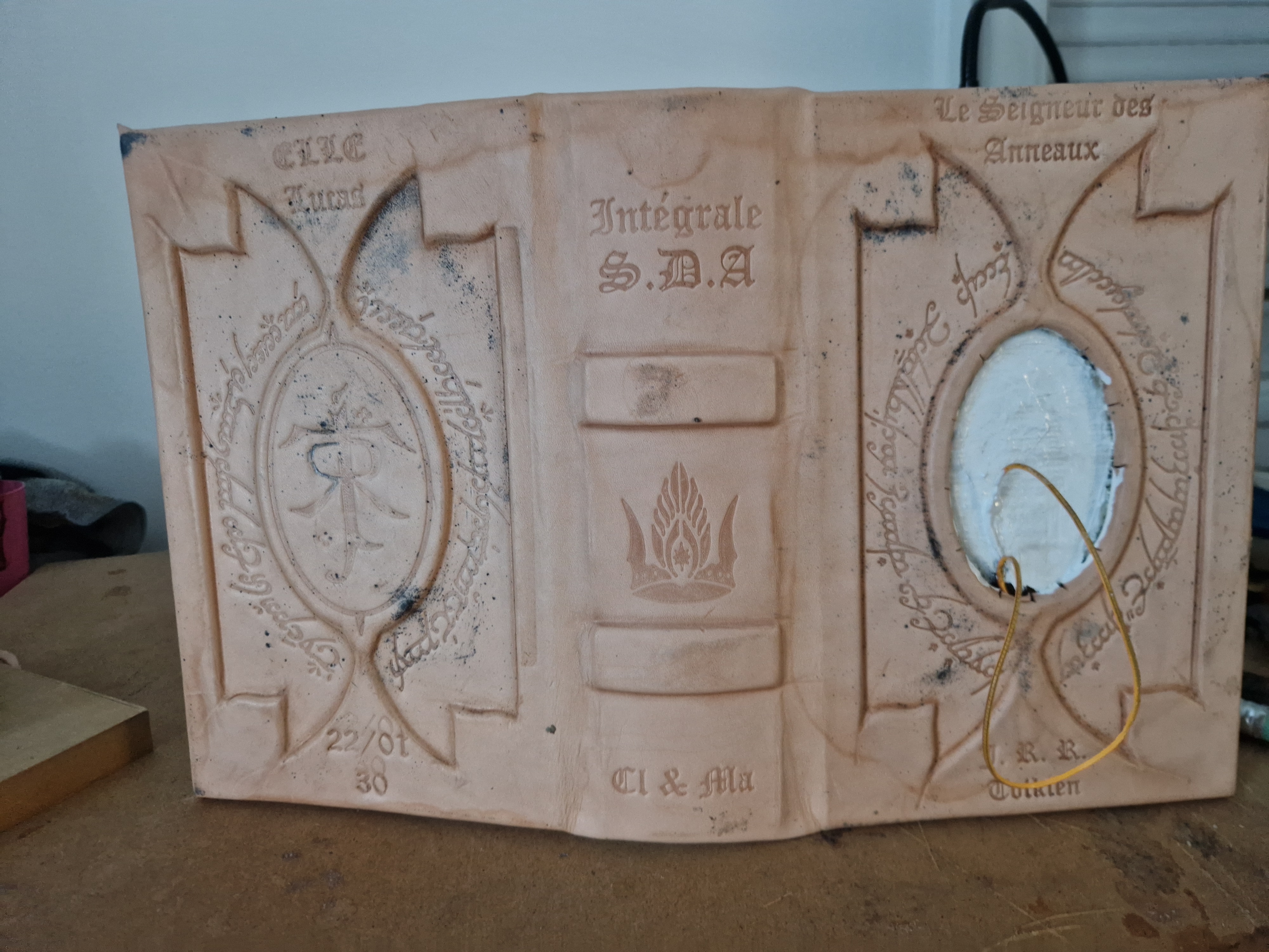 Raw leather book cover