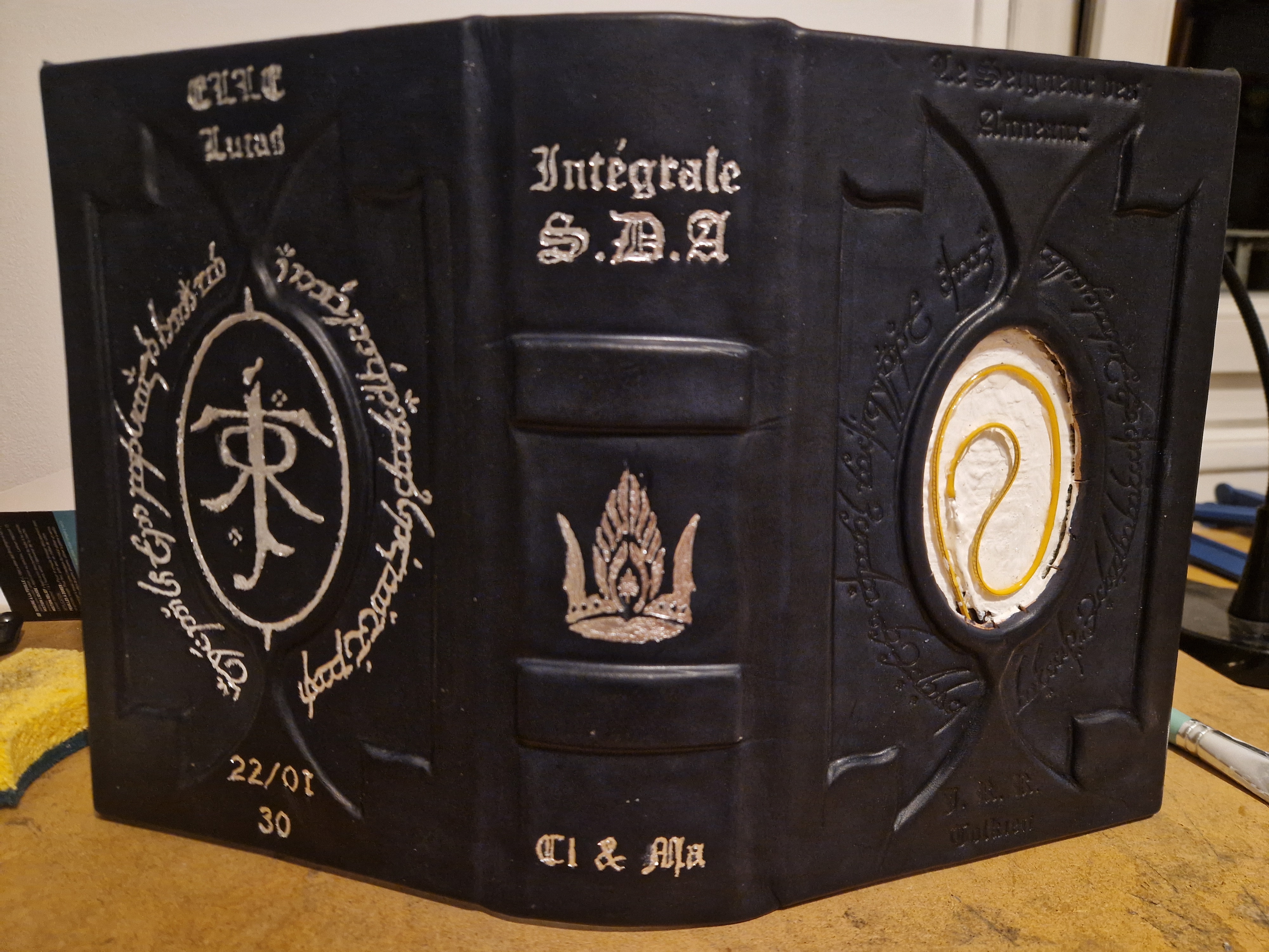 Finished leather book cover
