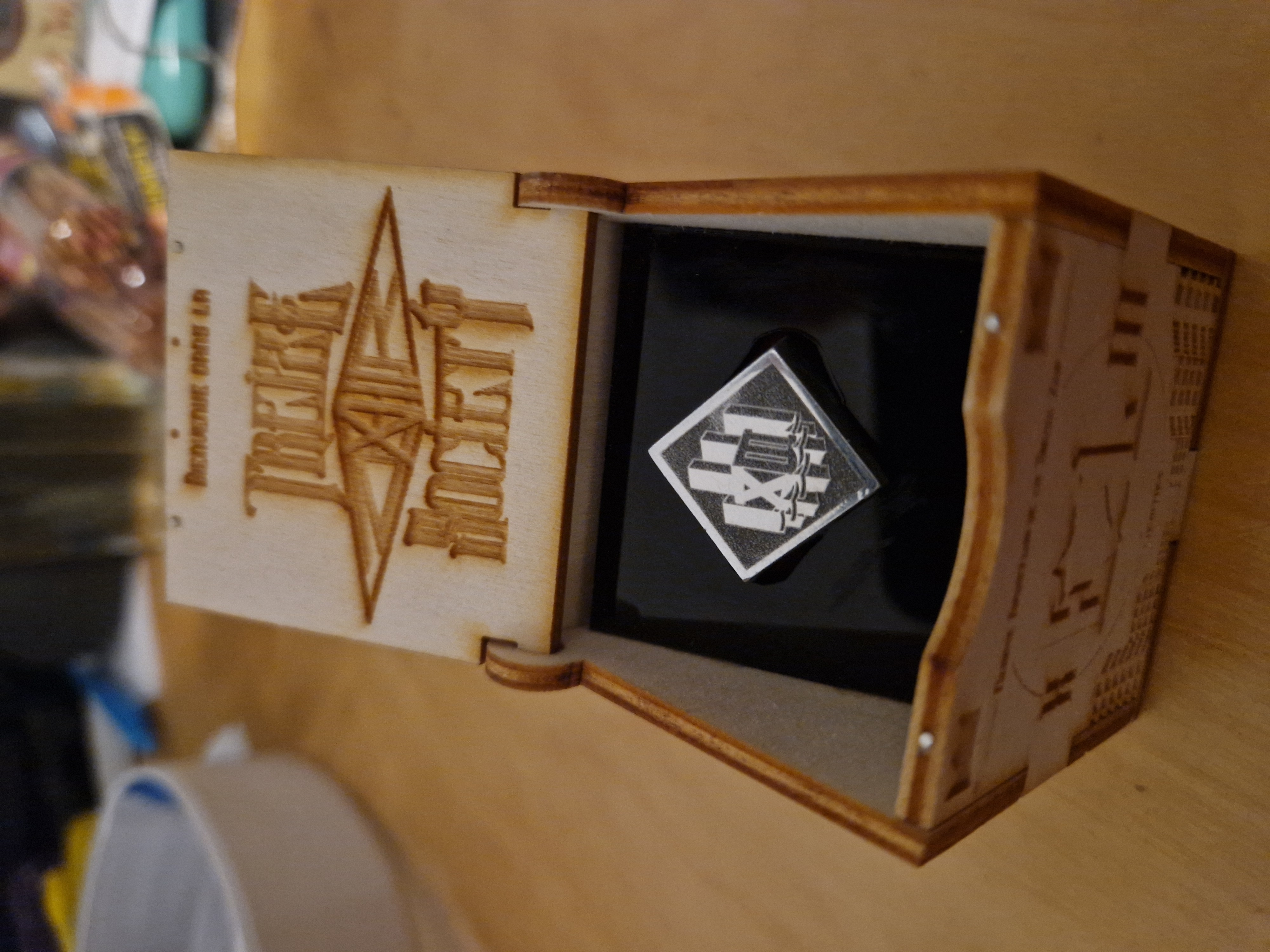 Signet ring in custom wooden box